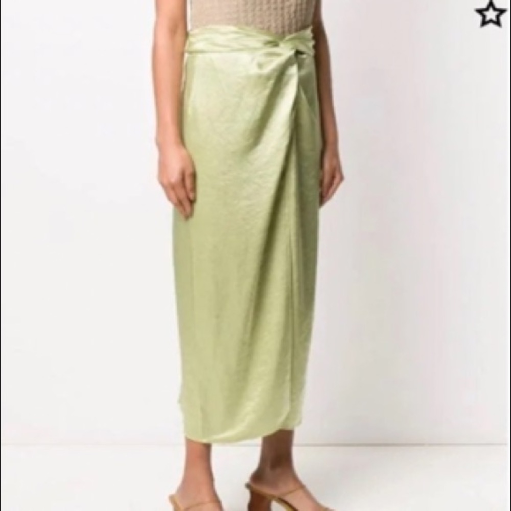 Nanushka samara hammered satin skirt